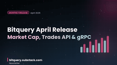 Bitquery April Release: Market Cap, New Trades API & Free gRPC Streams