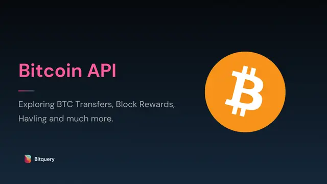 Cover Image for Bitcoin API: Exploring BTC Transfers, Block Rewards, Havling and much more
