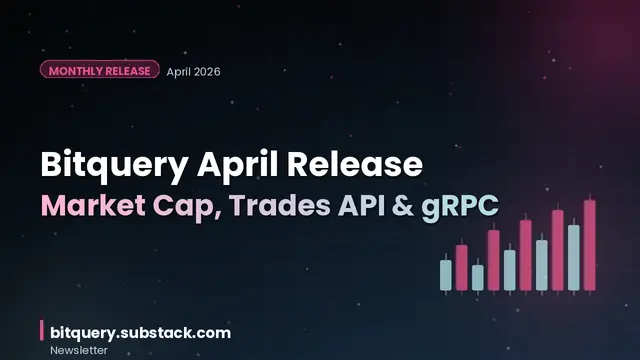 Cover Image for Bitquery April Release: Market Cap, New Trades API & Free gRPC Streams